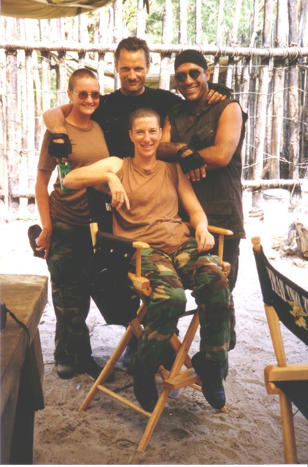 With Moore's stunt doubles