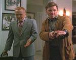 Dennis Hopper as "Red" Diamond with Viggo Mortensen as Ronnie, in Boiling Point.