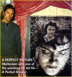 Viggo Mortensen with a painting for A Perfect Murder