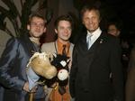Dominic Monaghan and Elijah Wood arrived at the Hidalgo premiere astride their stick horses. Posing here with Viggo Mortensen.
