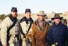 Viggo Mortensen and 3 extras during the filming of Hidalgo