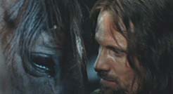 Brego first meets Aragorn in the stables of Rohan